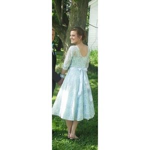 1950s Tea Length Lace Dress